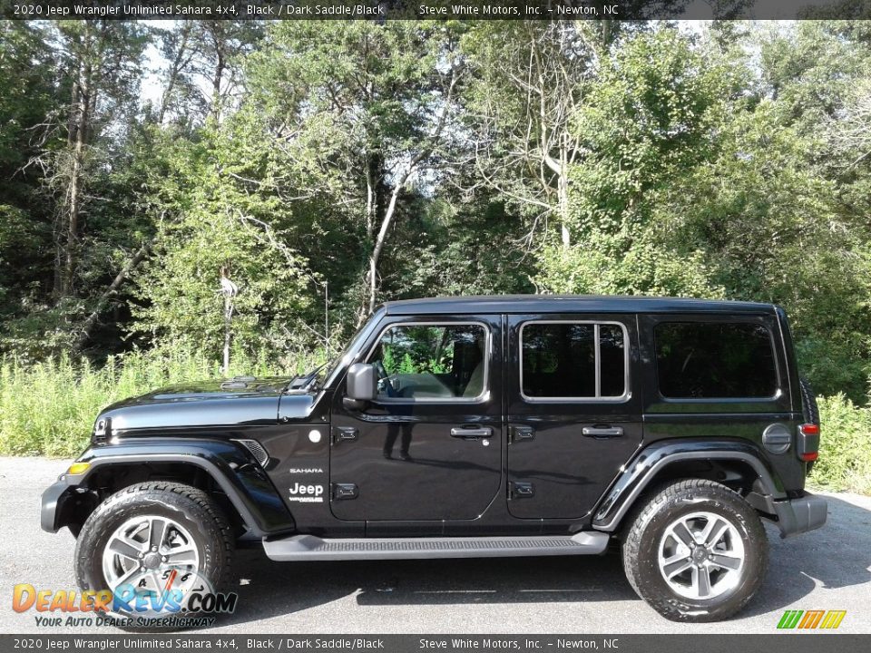 2020 Jeep Wrangler Unlimited Sahara 4x4 Black / Dark Saddle/Black Photo #1