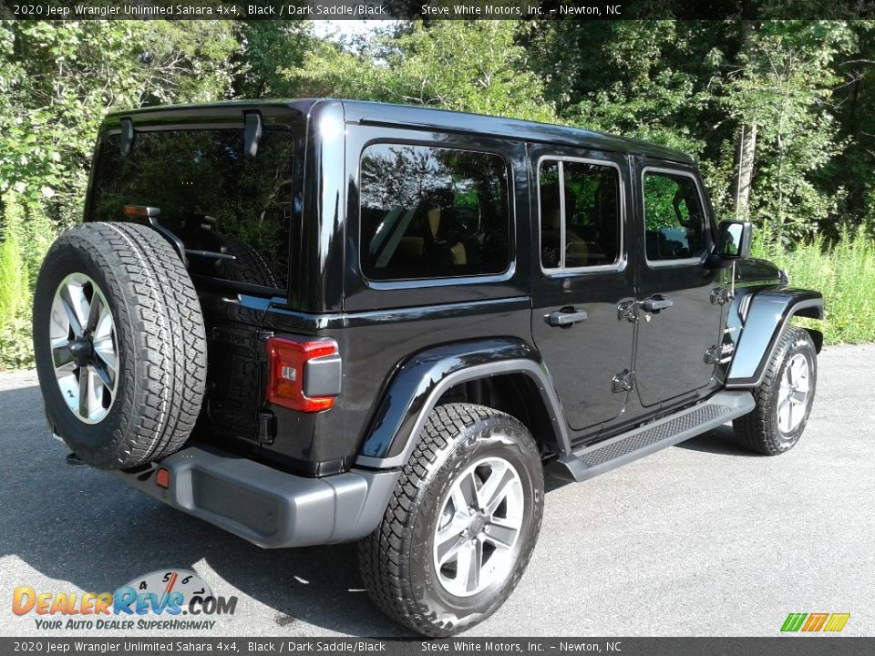2020 Jeep Wrangler Unlimited Sahara 4x4 Black / Dark Saddle/Black Photo #6