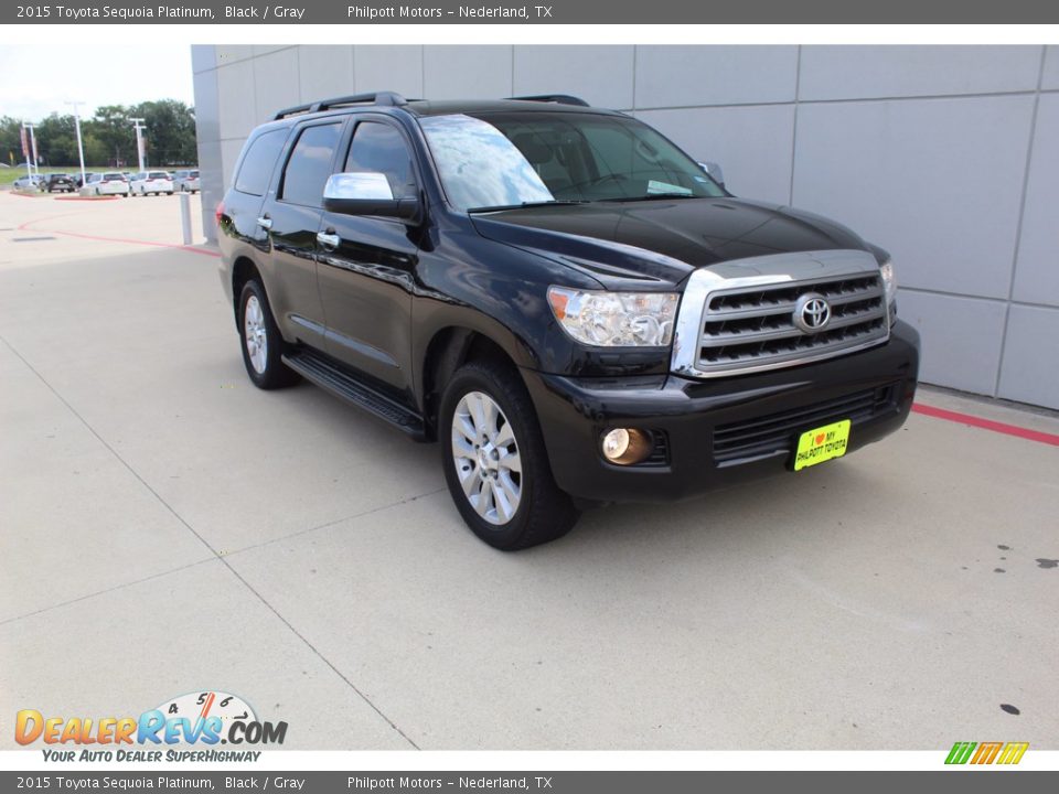 2015 Toyota Sequoia Platinum Black / Gray Photo #2