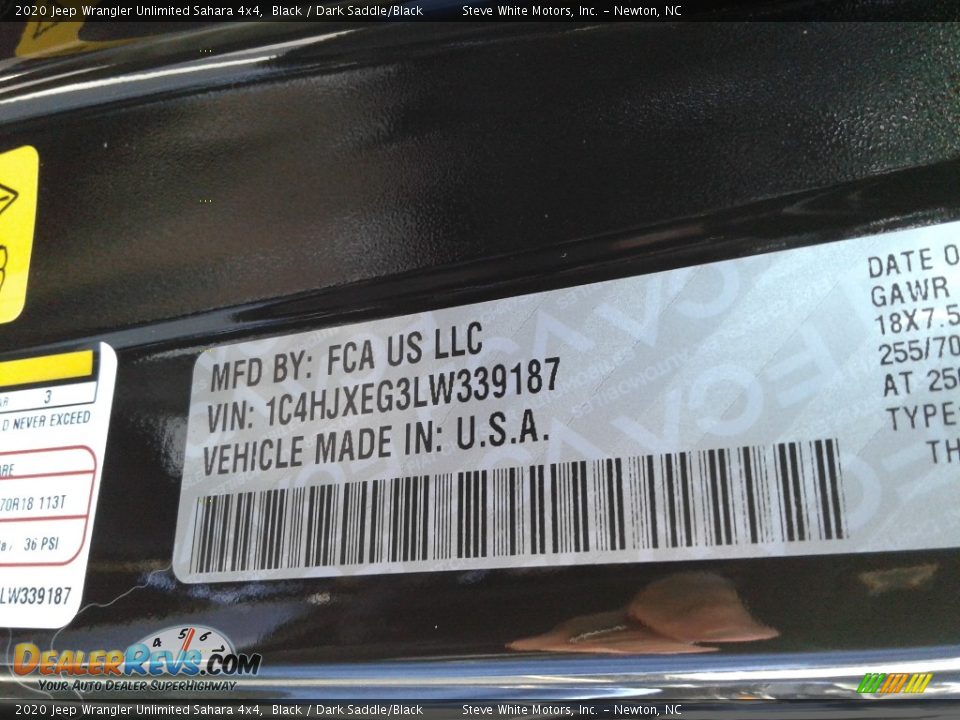 2020 Jeep Wrangler Unlimited Sahara 4x4 Black / Dark Saddle/Black Photo #31