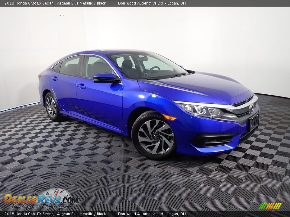 2018 Honda Civic EX Sedan Aegean Blue Metallic / Black Photo #4