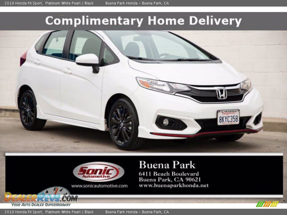 2019 Honda Fit Sport Platinum White Pearl / Black Photo #1