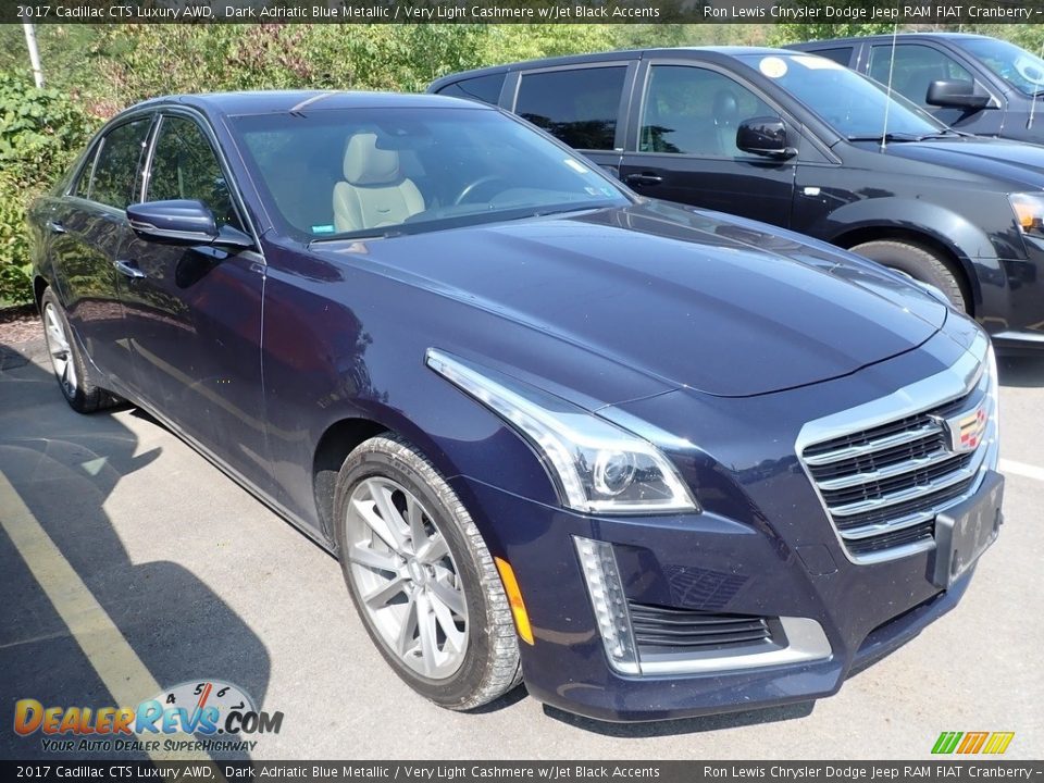 2017 Cadillac CTS Luxury AWD Dark Adriatic Blue Metallic / Very Light Cashmere w/Jet Black Accents Photo #2