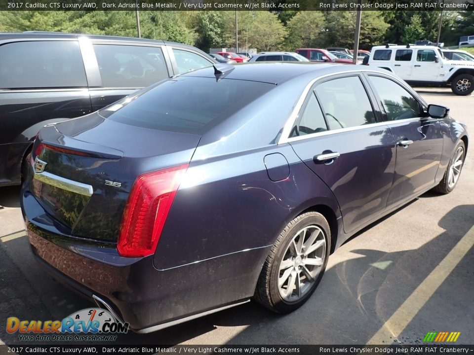 2017 Cadillac CTS Luxury AWD Dark Adriatic Blue Metallic / Very Light Cashmere w/Jet Black Accents Photo #3