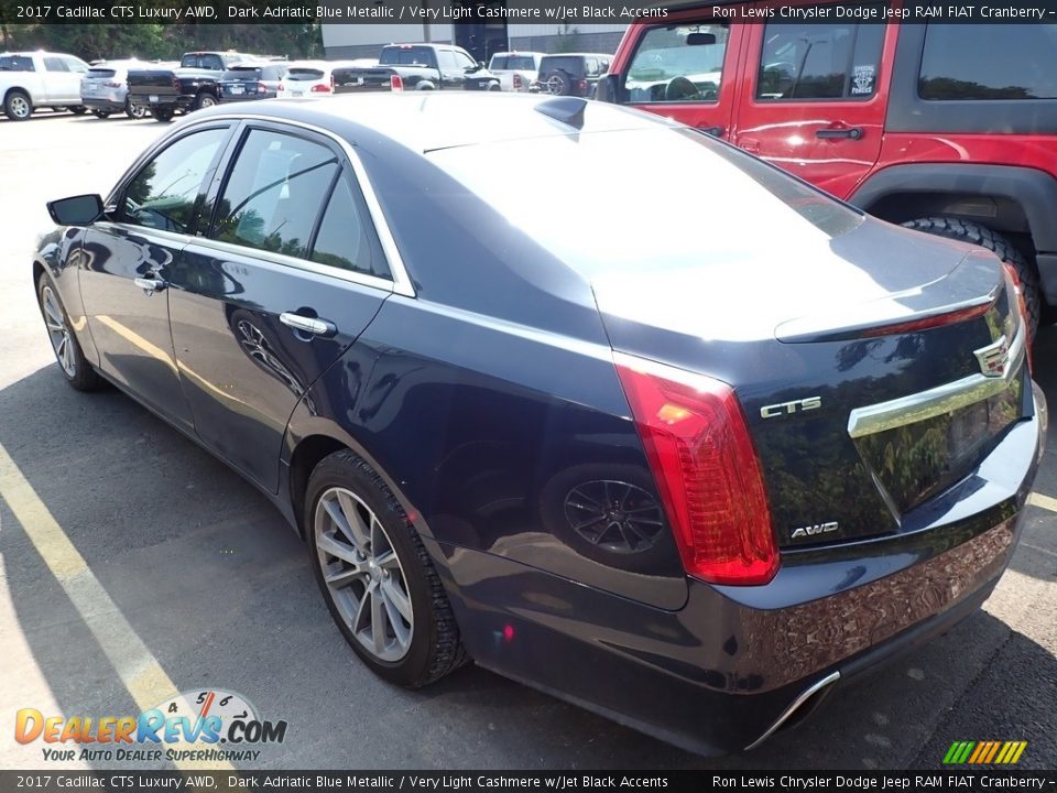 2017 Cadillac CTS Luxury AWD Dark Adriatic Blue Metallic / Very Light Cashmere w/Jet Black Accents Photo #4