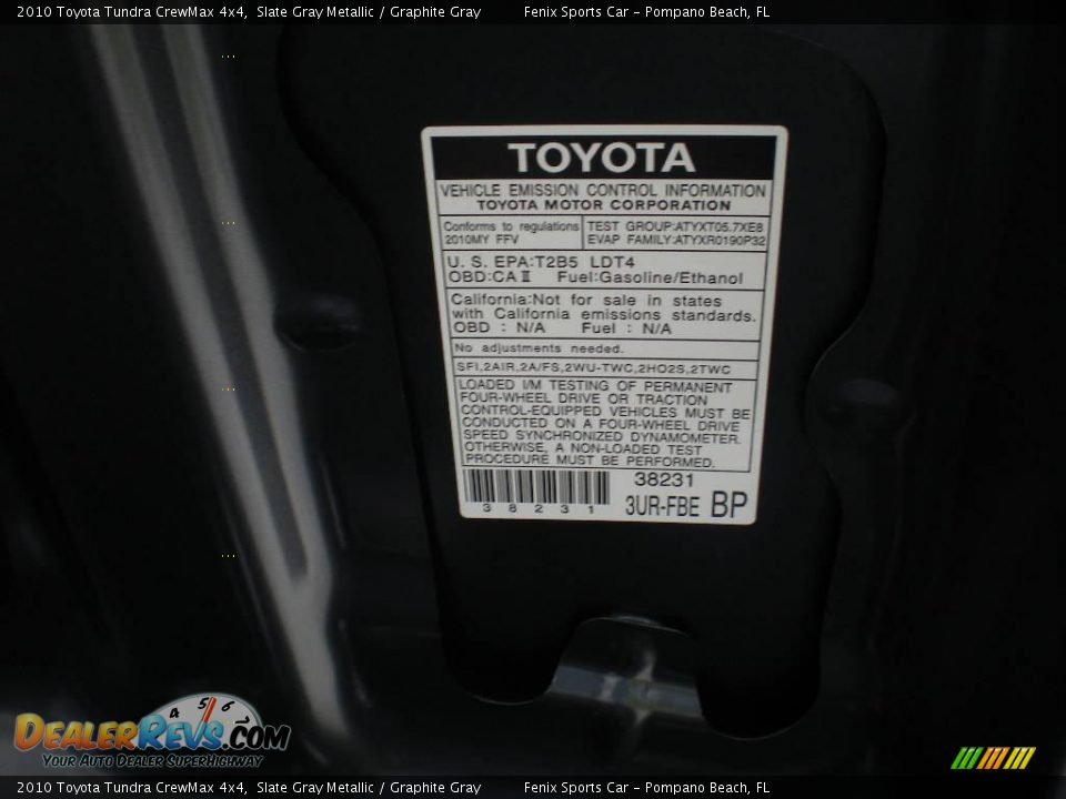 2010 Toyota Tundra CrewMax 4x4 Slate Gray Metallic / Graphite Gray Photo #35