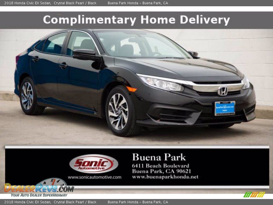 2018 Honda Civic EX Sedan Crystal Black Pearl / Black Photo #1