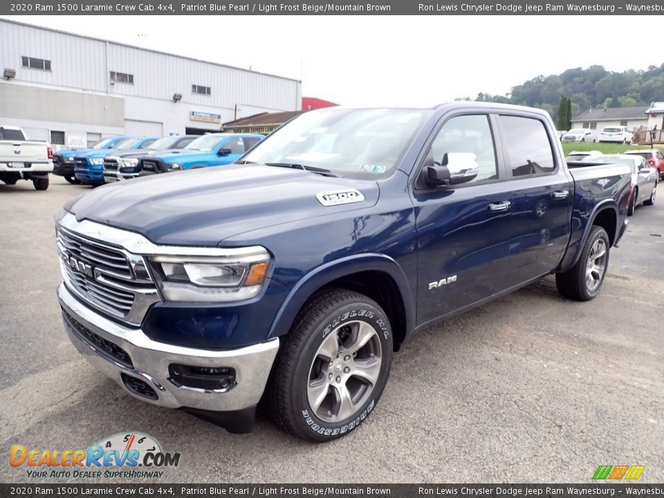 2020 Ram 1500 Laramie Crew Cab 4x4 Patriot Blue Pearl / Light Frost Beige/Mountain Brown Photo #1