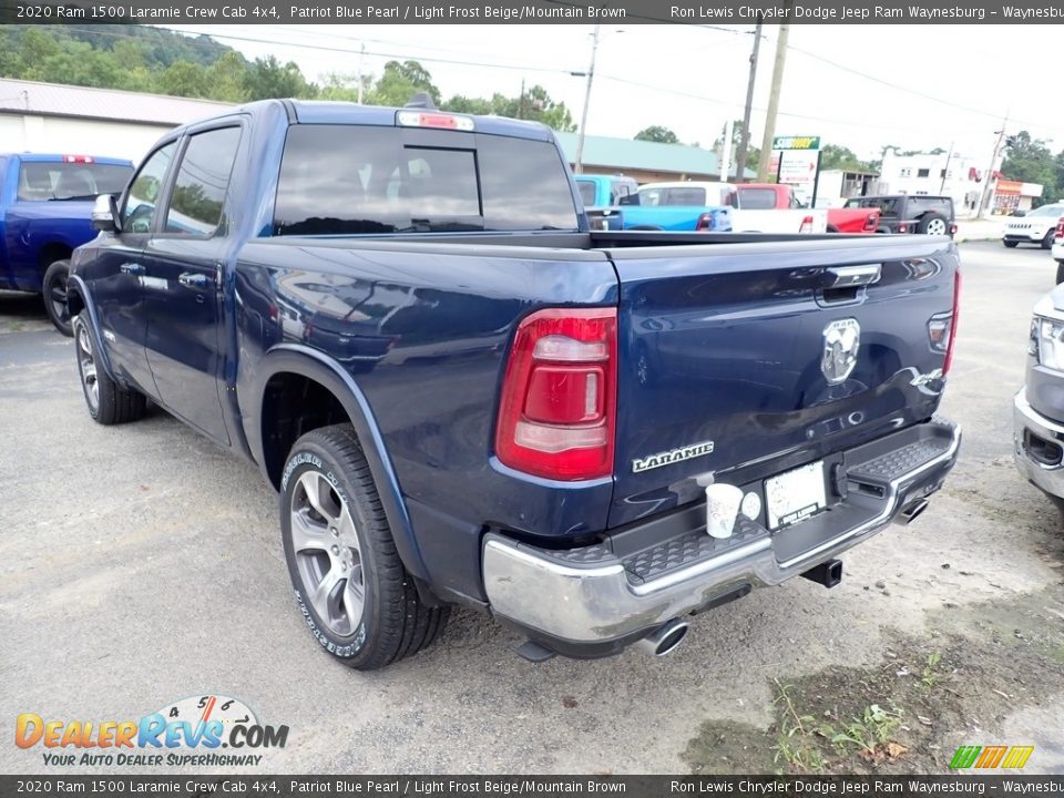 2020 Ram 1500 Laramie Crew Cab 4x4 Patriot Blue Pearl / Light Frost Beige/Mountain Brown Photo #4