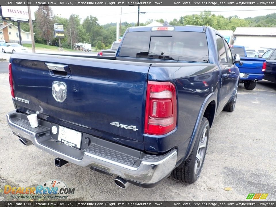 2020 Ram 1500 Laramie Crew Cab 4x4 Patriot Blue Pearl / Light Frost Beige/Mountain Brown Photo #5