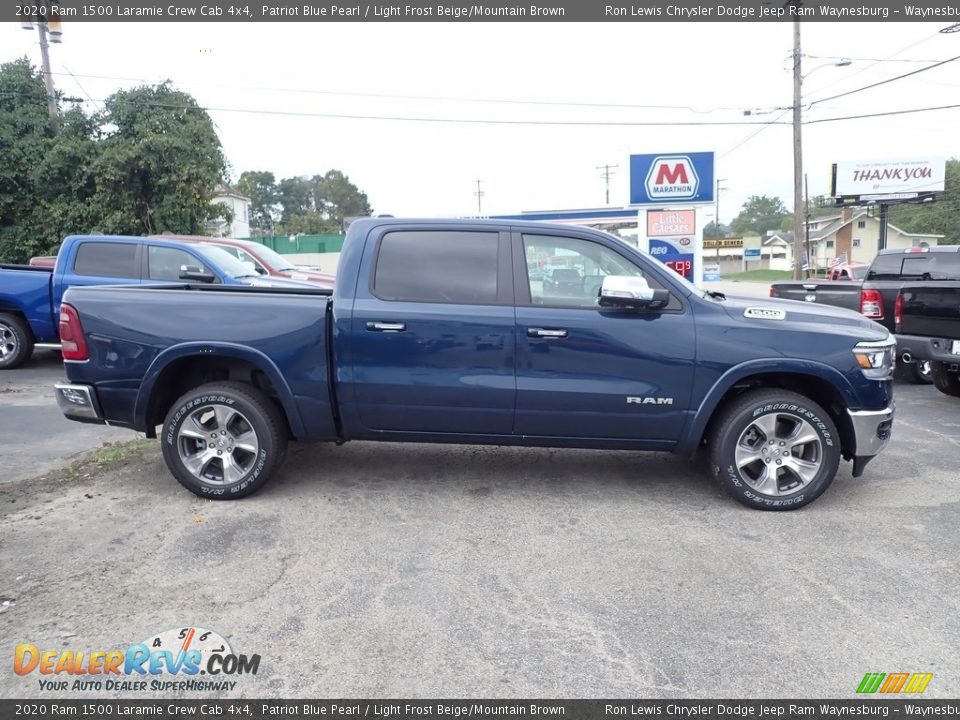 2020 Ram 1500 Laramie Crew Cab 4x4 Patriot Blue Pearl / Light Frost Beige/Mountain Brown Photo #6