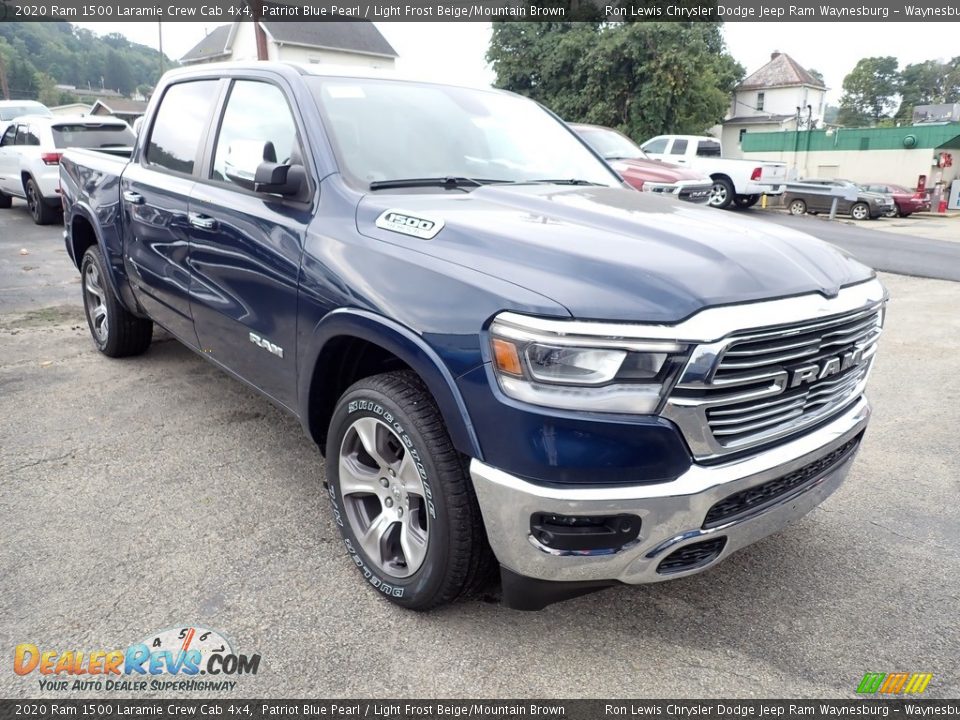 2020 Ram 1500 Laramie Crew Cab 4x4 Patriot Blue Pearl / Light Frost Beige/Mountain Brown Photo #7