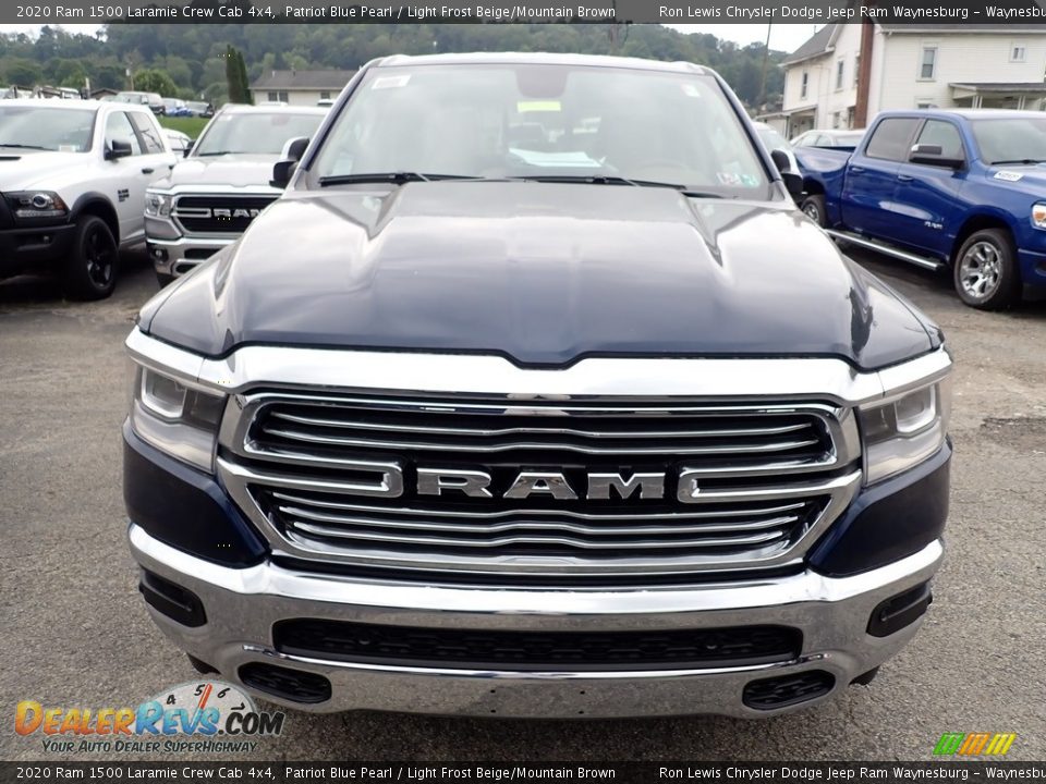 2020 Ram 1500 Laramie Crew Cab 4x4 Patriot Blue Pearl / Light Frost Beige/Mountain Brown Photo #8