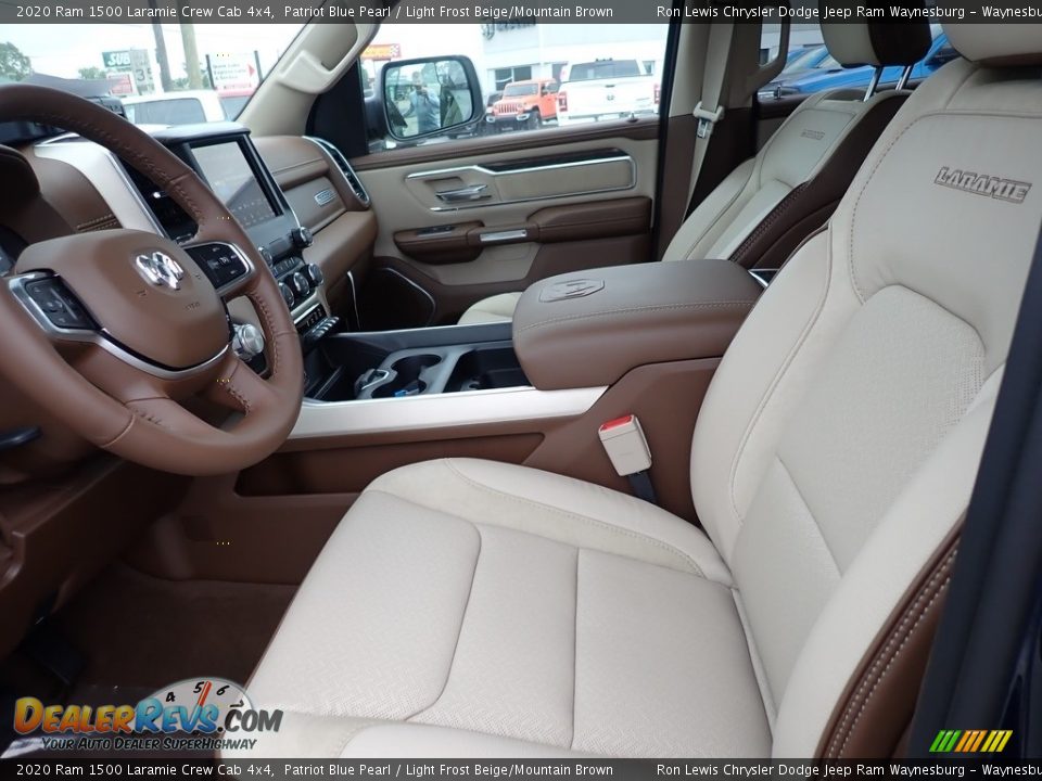 2020 Ram 1500 Laramie Crew Cab 4x4 Patriot Blue Pearl / Light Frost Beige/Mountain Brown Photo #12