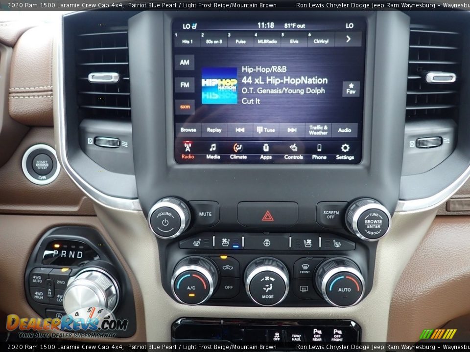 2020 Ram 1500 Laramie Crew Cab 4x4 Patriot Blue Pearl / Light Frost Beige/Mountain Brown Photo #15