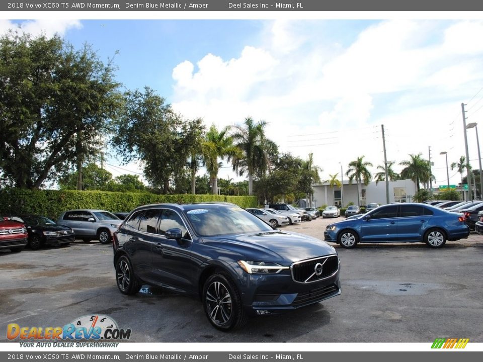 2018 Volvo XC60 T5 AWD Momentum Denim Blue Metallic / Amber Photo #1