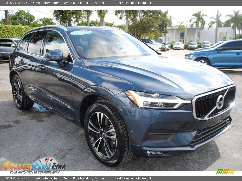 2018 Volvo XC60 T5 AWD Momentum Denim Blue Metallic / Amber Photo #2