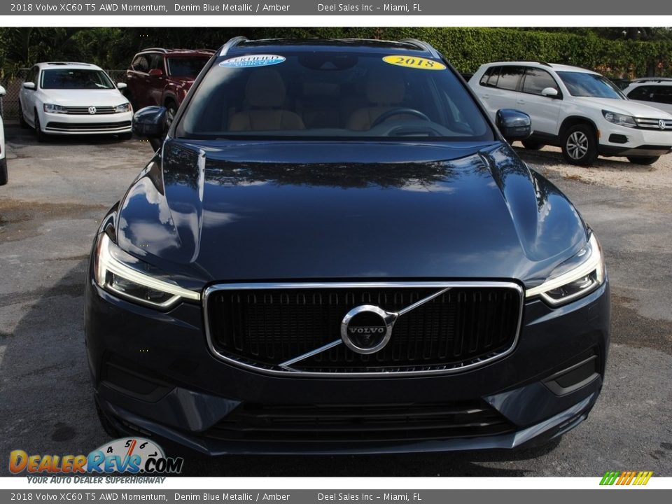 2018 Volvo XC60 T5 AWD Momentum Denim Blue Metallic / Amber Photo #3