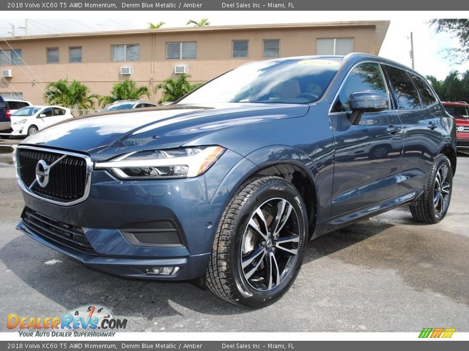 2018 Volvo XC60 T5 AWD Momentum Denim Blue Metallic / Amber Photo #5