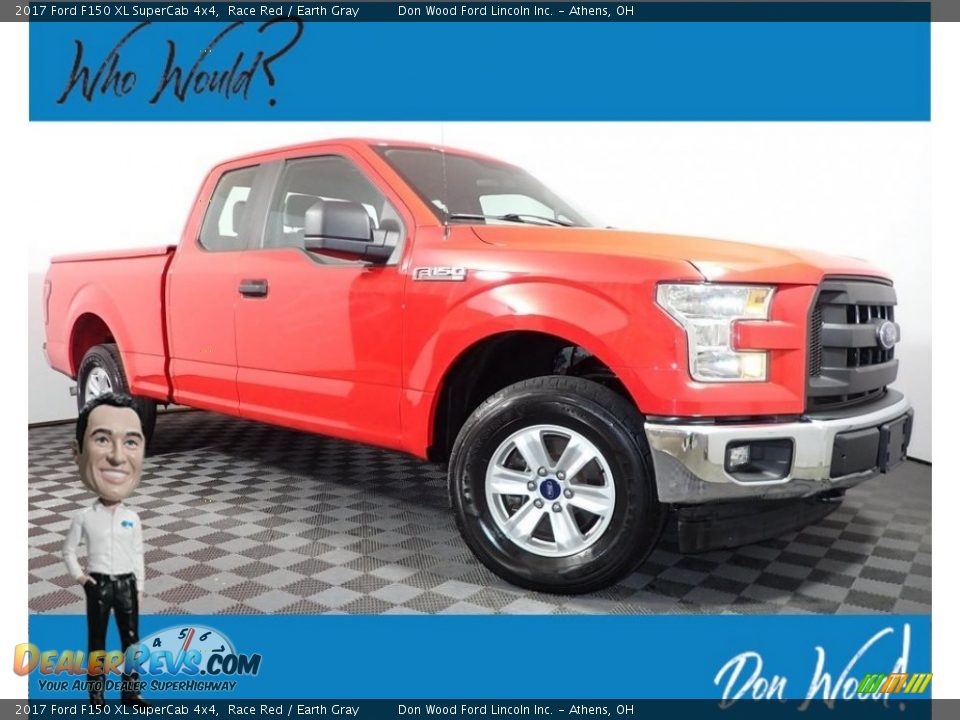 2017 Ford F150 XL SuperCab 4x4 Race Red / Earth Gray Photo #1