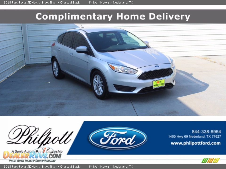 2018 Ford Focus SE Hatch Ingot Silver / Charcoal Black Photo #1