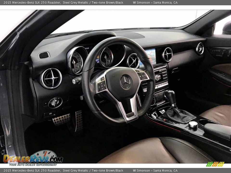 Two-tone Brown/Black Interior - 2015 Mercedes-Benz SLK 250 Roadster Photo #19