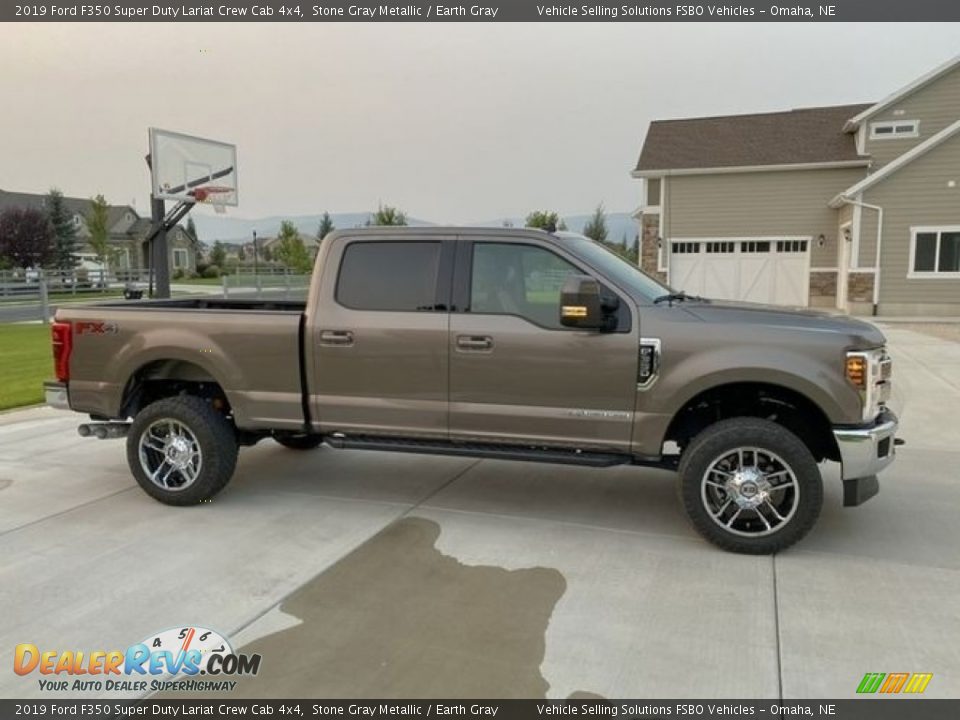 2019 Ford F350 Super Duty Lariat Crew Cab 4x4 Stone Gray Metallic / Earth Gray Photo #6