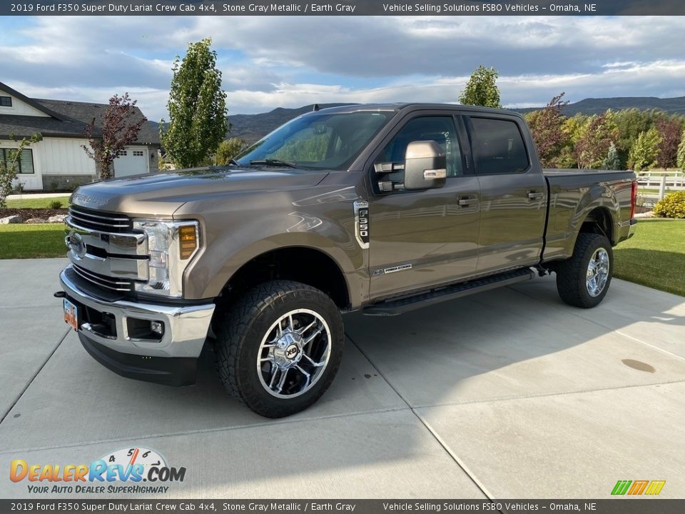 2019 Ford F350 Super Duty Lariat Crew Cab 4x4 Stone Gray Metallic / Earth Gray Photo #7