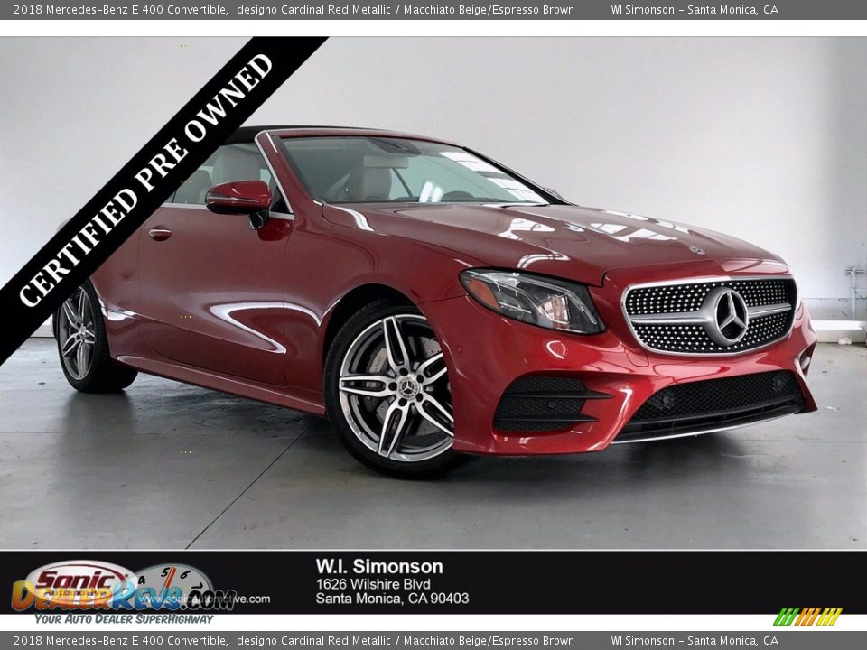 2018 Mercedes-Benz E 400 Convertible designo Cardinal Red Metallic / Macchiato Beige/Espresso Brown Photo #1