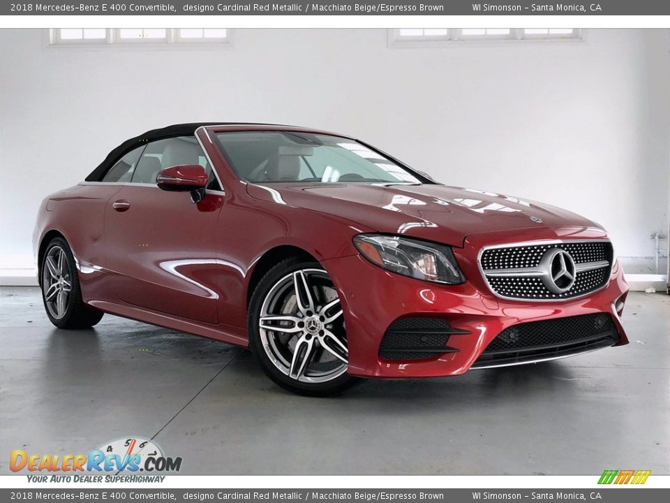 2018 Mercedes-Benz E 400 Convertible designo Cardinal Red Metallic / Macchiato Beige/Espresso Brown Photo #34