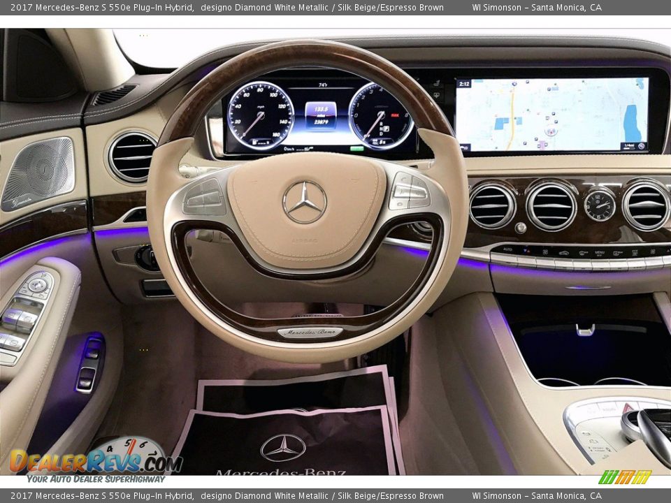 2017 Mercedes-Benz S 550e Plug-In Hybrid designo Diamond White Metallic / Silk Beige/Espresso Brown Photo #4