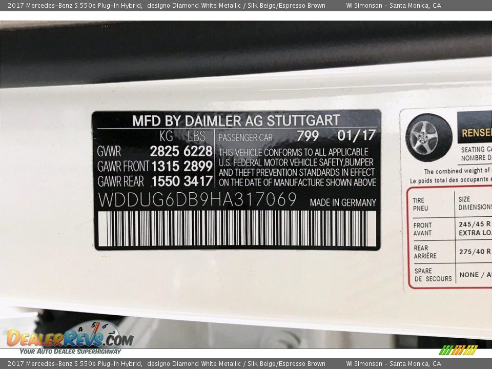 2017 Mercedes-Benz S 550e Plug-In Hybrid designo Diamond White Metallic / Silk Beige/Espresso Brown Photo #24