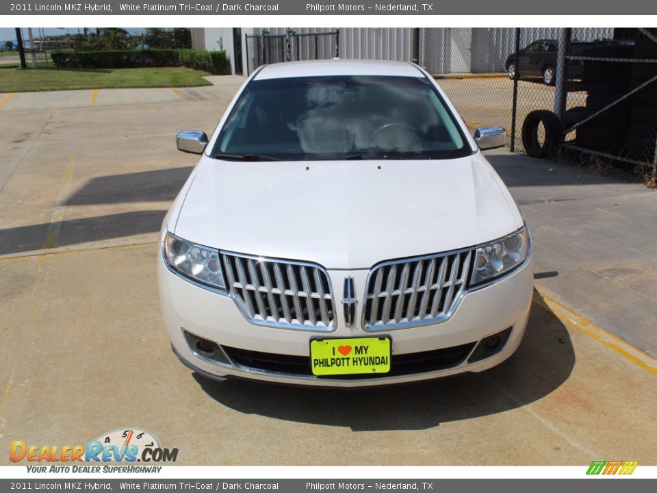 2011 Lincoln MKZ Hybrid White Platinum Tri-Coat / Dark Charcoal Photo #3