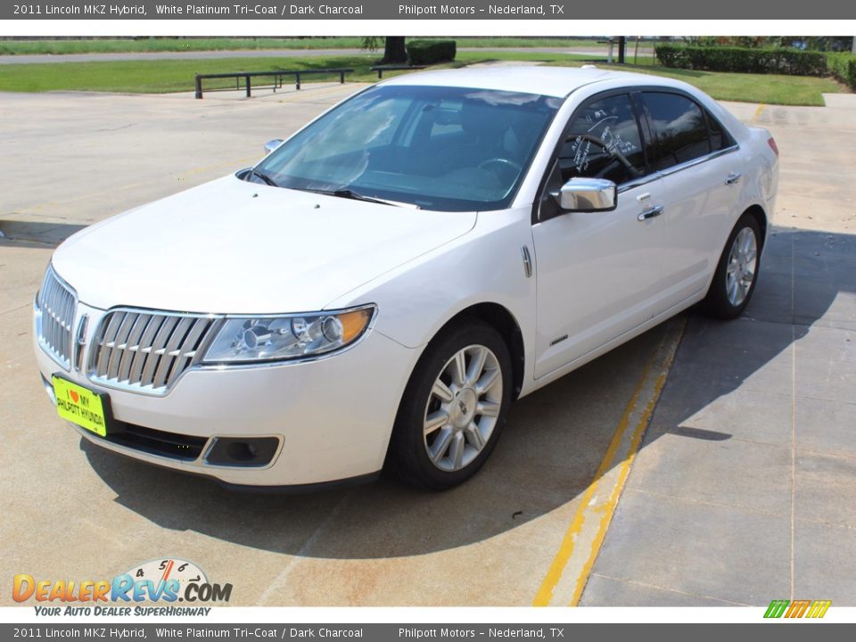 2011 Lincoln MKZ Hybrid White Platinum Tri-Coat / Dark Charcoal Photo #4