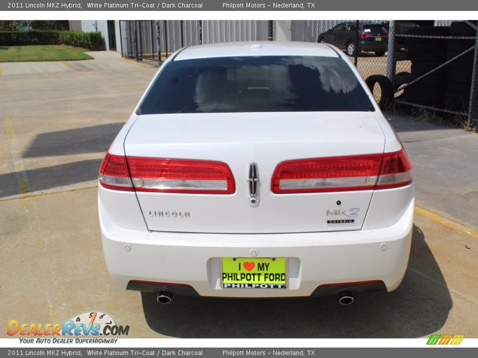 2011 Lincoln MKZ Hybrid White Platinum Tri-Coat / Dark Charcoal Photo #9