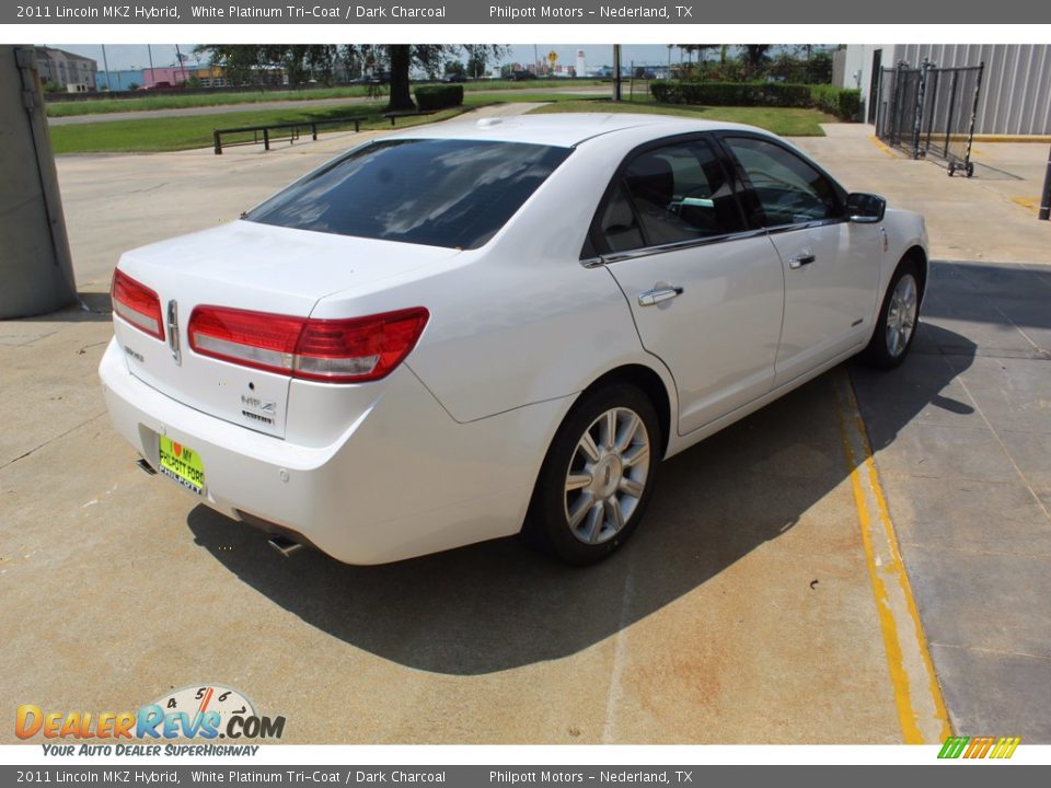 2011 Lincoln MKZ Hybrid White Platinum Tri-Coat / Dark Charcoal Photo #10