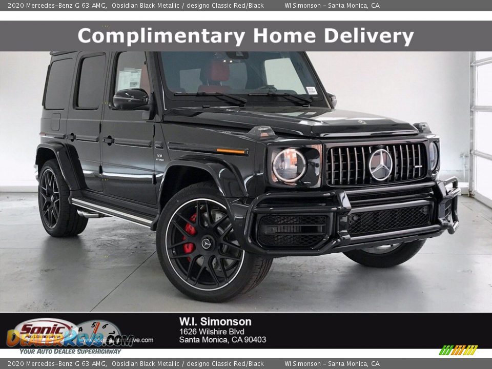 2020 Mercedes-Benz G 63 AMG Obsidian Black Metallic / designo Classic Red/Black Photo #1