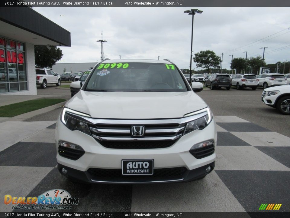 2017 Honda Pilot Touring AWD White Diamond Pearl / Beige Photo #2