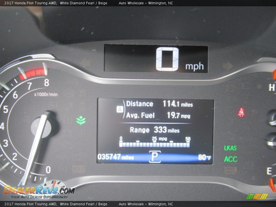 2017 Honda Pilot Touring AWD White Diamond Pearl / Beige Photo #15