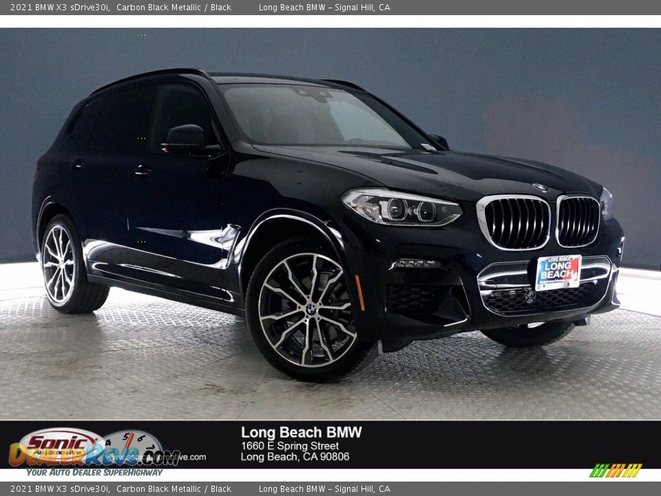 2021 BMW X3 sDrive30i Carbon Black Metallic / Black Photo #1