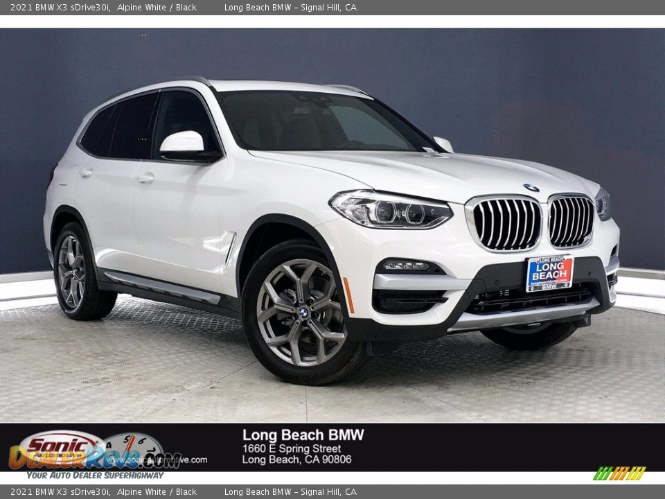 2021 BMW X3 sDrive30i Alpine White / Black Photo #1