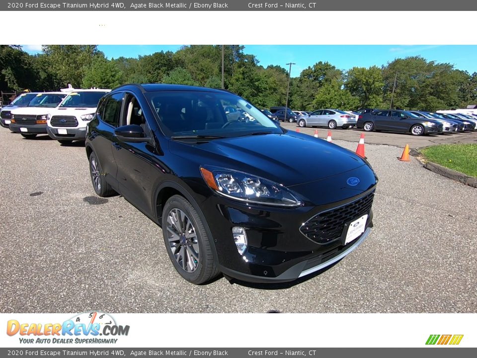 2020 Ford Escape Titanium Hybrid 4WD Agate Black Metallic / Ebony Black Photo #1