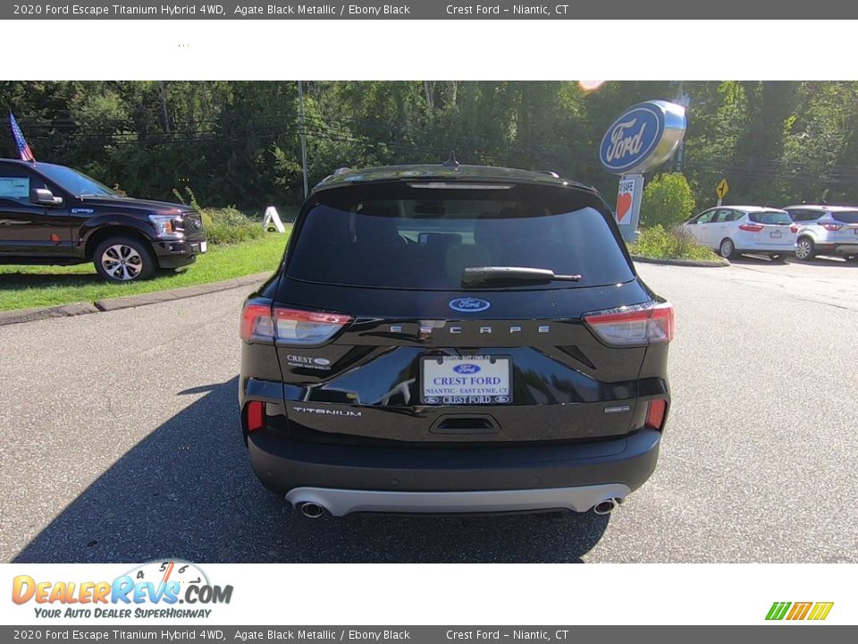 2020 Ford Escape Titanium Hybrid 4WD Agate Black Metallic / Ebony Black Photo #6