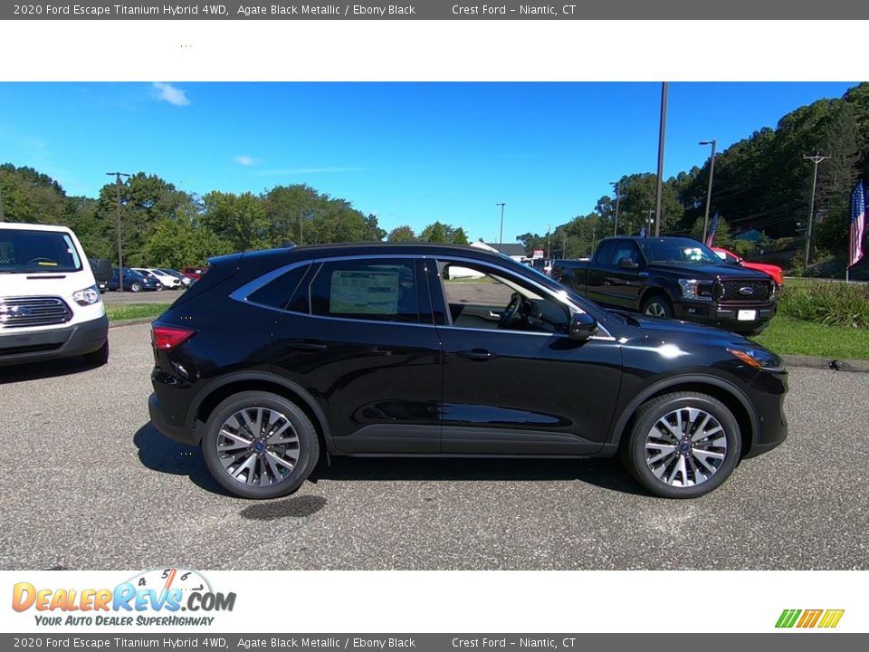 2020 Ford Escape Titanium Hybrid 4WD Agate Black Metallic / Ebony Black Photo #8