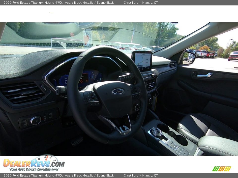 2020 Ford Escape Titanium Hybrid 4WD Agate Black Metallic / Ebony Black Photo #10