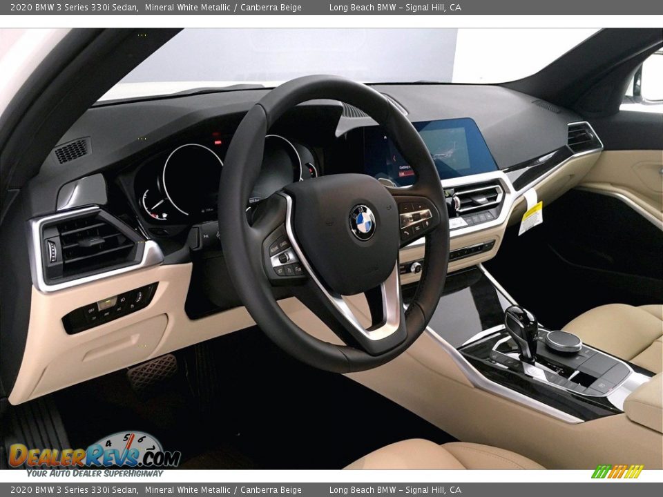 2020 BMW 3 Series 330i Sedan Mineral White Metallic / Canberra Beige Photo #7