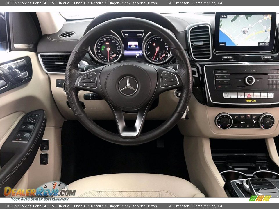 2017 Mercedes-Benz GLS 450 4Matic Lunar Blue Metallic / Ginger Beige/Espresso Brown Photo #4