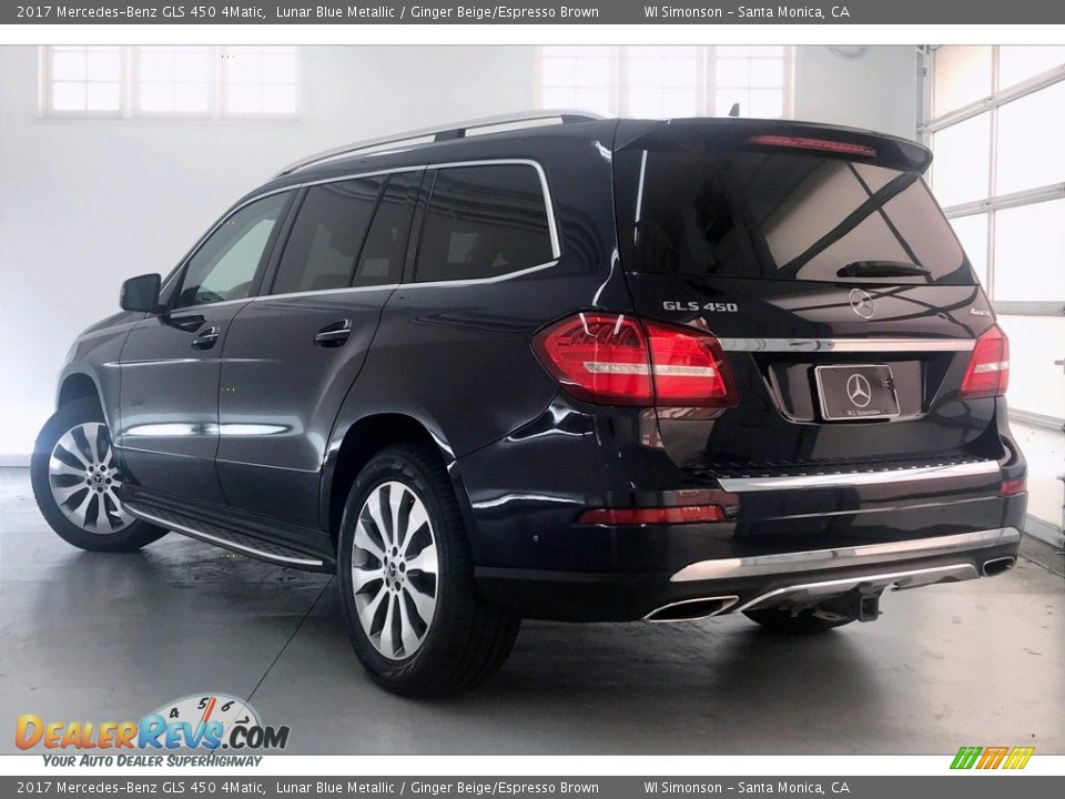 2017 Mercedes-Benz GLS 450 4Matic Lunar Blue Metallic / Ginger Beige/Espresso Brown Photo #10