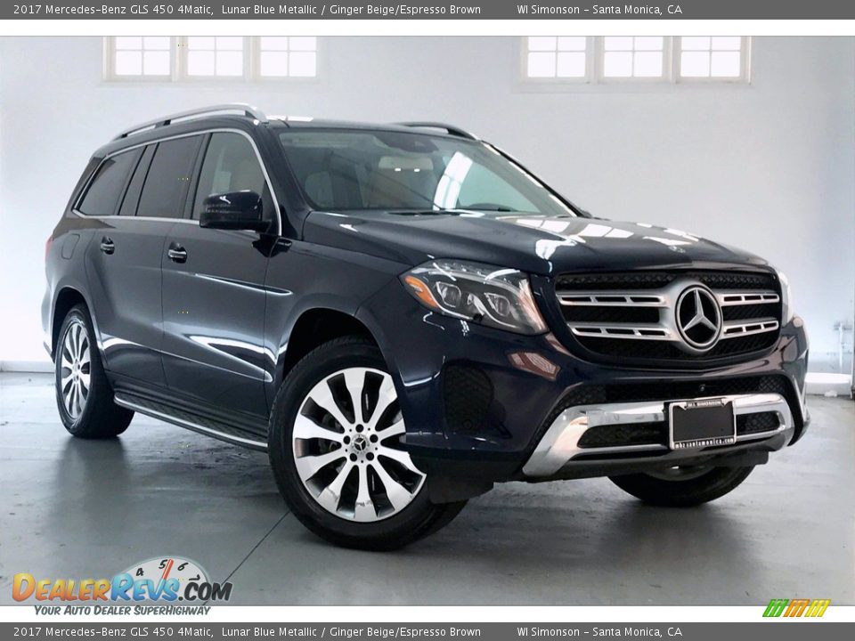 2017 Mercedes-Benz GLS 450 4Matic Lunar Blue Metallic / Ginger Beige/Espresso Brown Photo #34