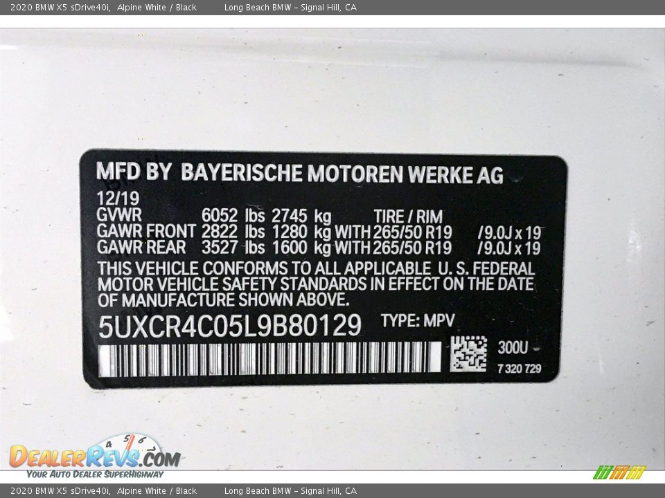 2020 BMW X5 sDrive40i Alpine White / Black Photo #18